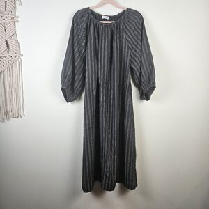 Reifhaus Striped Midi Dress Size Small Lagenlook Made in USA